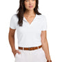 Brooks Brothers Womens Moisture Wicking Pique Mesh Short Sleeve Polo Shirt - White