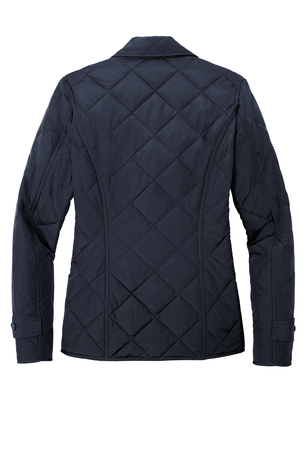 Brooks Brothers Womens Water Resistant Quilted Full Zip Jacket Night Navy Blue Flat Back