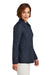Brooks Brothers Womens Water Resistant Quilted Full Zip Jacket Night Navy Blue Model Side