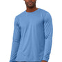 Bella + Canvas Mens CVC Long Sleeve Crewneck T-Shirt - Heather Carolina Blue
