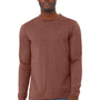 Bella + Canvas Mens CVC Long Sleeve Crewneck T-Shirt - Heather Clay Red