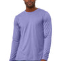 Bella + Canvas Mens CVC Long Sleeve Crewneck T-Shirt - Heather Dark Lavender Purple