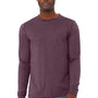Bella + Canvas Mens CVC Long Sleeve Crewneck T-Shirt - Heather Maroon