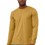 Bella + Canvas Mens CVC Long Sleeve Crewneck T-Shirt - Heather Mustard