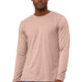 Bella + Canvas Mens CVC Long Sleeve Crewneck T-Shirt - Heather Peach