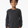 Bella + Canvas Youth Long Sleeve Crewneck T-Shirt - Dark Grey - COMING SOON