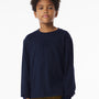 Bella + Canvas Youth Long Sleeve Crewneck T-Shirt - Navy Blue - COMING SOON