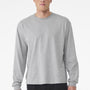 Bella + Canvas Mens Long Sleeve Crewneck T-Shirt - Heather Grey - COMING SOON