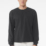 Bella + Canvas Mens Long Sleeve Crewneck T-Shirt - Dark Grey - COMING SOON