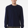 Bella + Canvas Mens Long Sleeve Crewneck T-Shirt - Navy Blue - COMING SOON