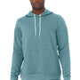 Bella + Canvas Mens Sponge Fleece Hooded Sweatshirt Hoodie w/ Pouch Pocket - Heather Lagoon Blue