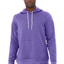 Bella + Canvas Mens Sponge Fleece Hooded Sweatshirt Hoodie w/ Pouch Pocket - Heather Team Purple