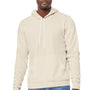 Bella + Canvas Mens Sponge Fleece Hooded Sweatshirt Hoodie w/ Pouch Pocket - Natural