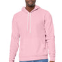 Bella + Canvas Mens Sponge Fleece Hooded Sweatshirt Hoodie w/ Pouch Pocket - Pink