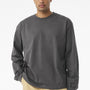 Bella + Canvas Mens Long Sleeve Crewneck T-Shirt - Asphalt Grey - COMING SOON