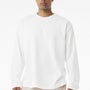 Bella + Canvas Mens Long Sleeve Crewneck T-Shirt - White - COMING SOON