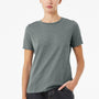 Bella + Canvas Womens CVC Short Sleeve Crewneck T-Shirt - Heather Storm Blue