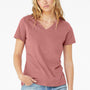 Bella + Canvas Womens Relaxed Jersey Short Sleeve V-Neck T-Shirt - Mauve