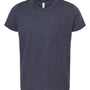 Bella + Canvas Youth Jersey Short Sleeve Crewneck T-Shirt - Heather Midnight Navy Blue