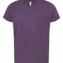 Bella + Canvas Youth Jersey Short Sleeve Crewneck T-Shirt - Heather Team Purple