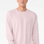 Bella + Canvas Mens Long Sleeve Crewneck T-Shirt - Soft Pink - COMING SOON