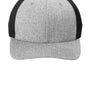 Port Authority Hats Mens Mesh Flexfit Hat - Heather Silver Grey/Black