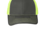 Port Authority Hats Mens Adjustable Trucker Hat - Steel Grey/Neon Yellow