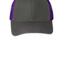 Port Authority Hats Mens Adjustable Trucker Hat - Steel Grey/Purple