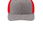 Port Authority Hats Mens Melange Mesh Back Flexfit Trucker Hat - True Red/Heather Grey
