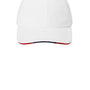 Port Authority Hats Mens Adjustable Hat - White/Classic Navy Blue/Red