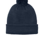 Port Authority Hats Unisex Cozy Pom Beanie - River Navy Blue