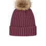 Port Authority Hats Mens Faux Fur Pom Beanie - Rosewood Purple - COMING SOON