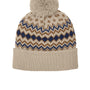 Port Authority Hats Mens Alpine Pom Beanie - Sahara Brown/True Navy Blue/Brown - COMING SOON