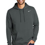 Nike Mens Club Fleece Hooded Sweatshirt Hoodie w/ Pouch Pocket - Anthracite Grey