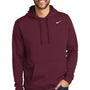 Nike Mens Club Fleece Hooded Sweatshirt Hoodie w/ Pouch Pocket - Dark Maroon