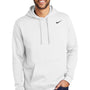 Nike Mens Club Fleece Hooded Sweatshirt Hoodie w/ Pouch Pocket - White