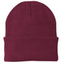 Port & Company Hats Unisex Knit Beanie - Maroon
