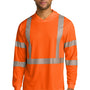 CornerStone Mens ANSI 107 Class 3 Segmented Tape Long Sleeve Hooded T-Shirt Hoodie - Safety Orange - COMING SOON