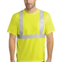 CornerStone Mens Moisture Wicking Short Sleeve Crewneck T-Shirt w/ Pocket - Safety Yellow