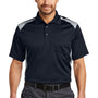 CornerStone Mens Select Moisture Wicking Short Sleeve Polo Shirt w/ Pocket - Dark Navy Blue/Light Grey