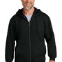 CornerStone Mens Tough Fleece Full Zip Hooded Sweatshirt Hoodie w/ Pockets - Black