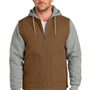 CornerStone Mens Duck Fleece Full Zip Hooded Jacket - Duck Brown/Heather Grey - COMING SOON