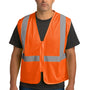 CornerStone Mens ANSI 107 Class 2 Mesh Zipper Vest - Safety Orange