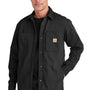 Carhartt Mens Rugged Flex Fleece Lined Button Down Shirt Jacket - Black