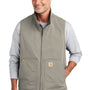Carhartt Mens Super Dux Wind & Water Resistant Full Zip Vest - Greige Grey