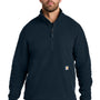 Carhartt Mens Textured Fleece 1/4 Zip Jacket - Navy Blue