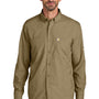 Carhartt Mens Force Sun Defender Moisture Wicking Long Sleeve Button Down Shirt w/ Double Pockets - Dark Khaki Brown