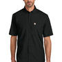 Carhartt Mens Force Sun Defender Moisture Wicking Short Sleeve Button Down Shirt w/ Double Pockets - Black