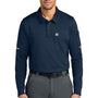 Carhartt Mens FLD & RSCU Long Sleeve Polo Shirt w/ Pocket - Dark Navy Blue - NEW