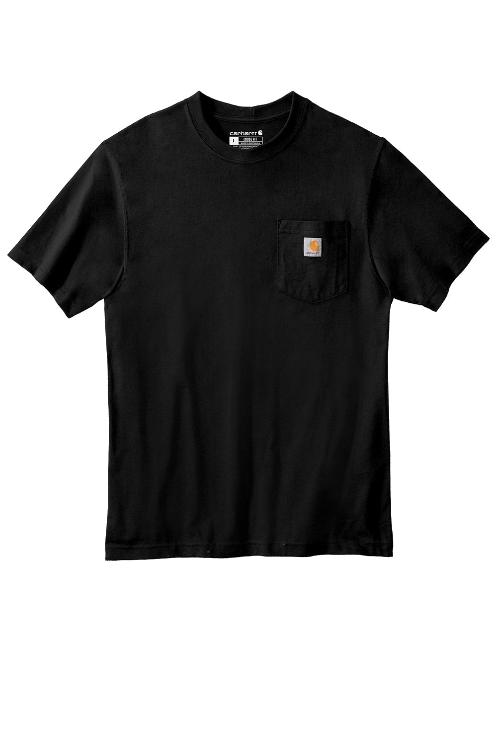Carhartt CTK87/CTTK87 Mens Workwear Short Sleeve Crewneck T-Shirt w/ Pocket Black Flat Front